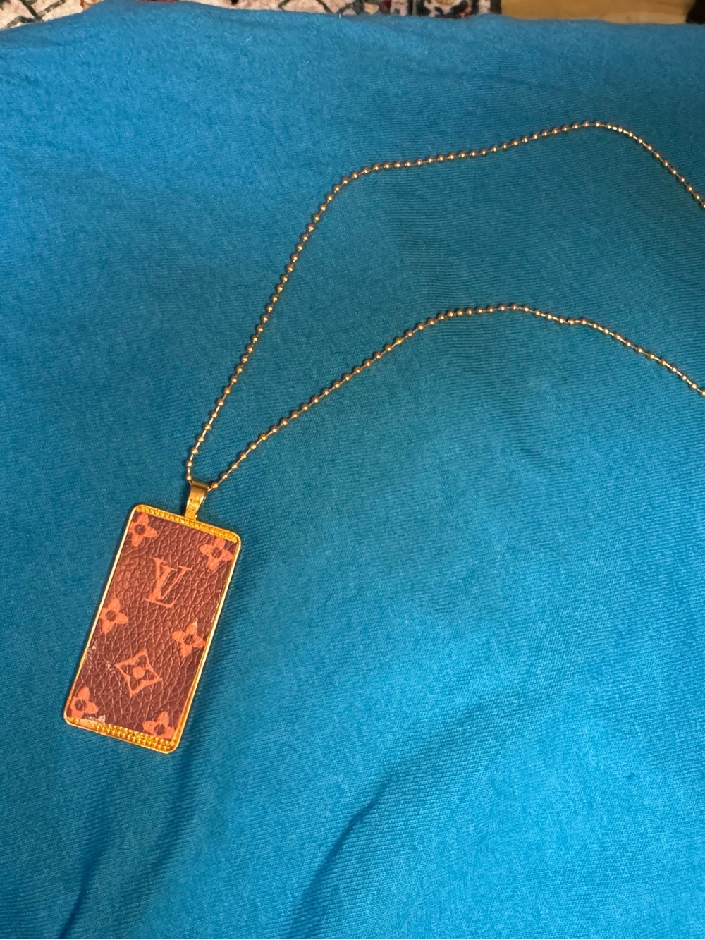 Brown Monogram Pendant Necklace - Designer-Inspired Women Accessories